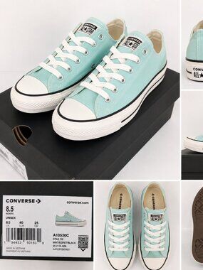 Converse Chuck Taylor All Star Low Top Sneakers Mint Blue Women’s 8.5 w/ Box